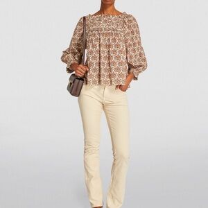 Doen Agatha top on cream forest floral